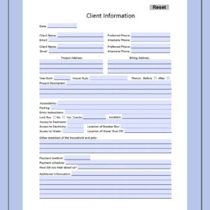 Client Information Sheet